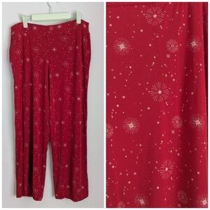 Soma Cool Nights Women's Medium SHORT Pajama Pants FIRST NIGHT RED/FOIL 195
